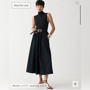NEW - Jcrew Fitted knit mockneck dress with poplin skirt